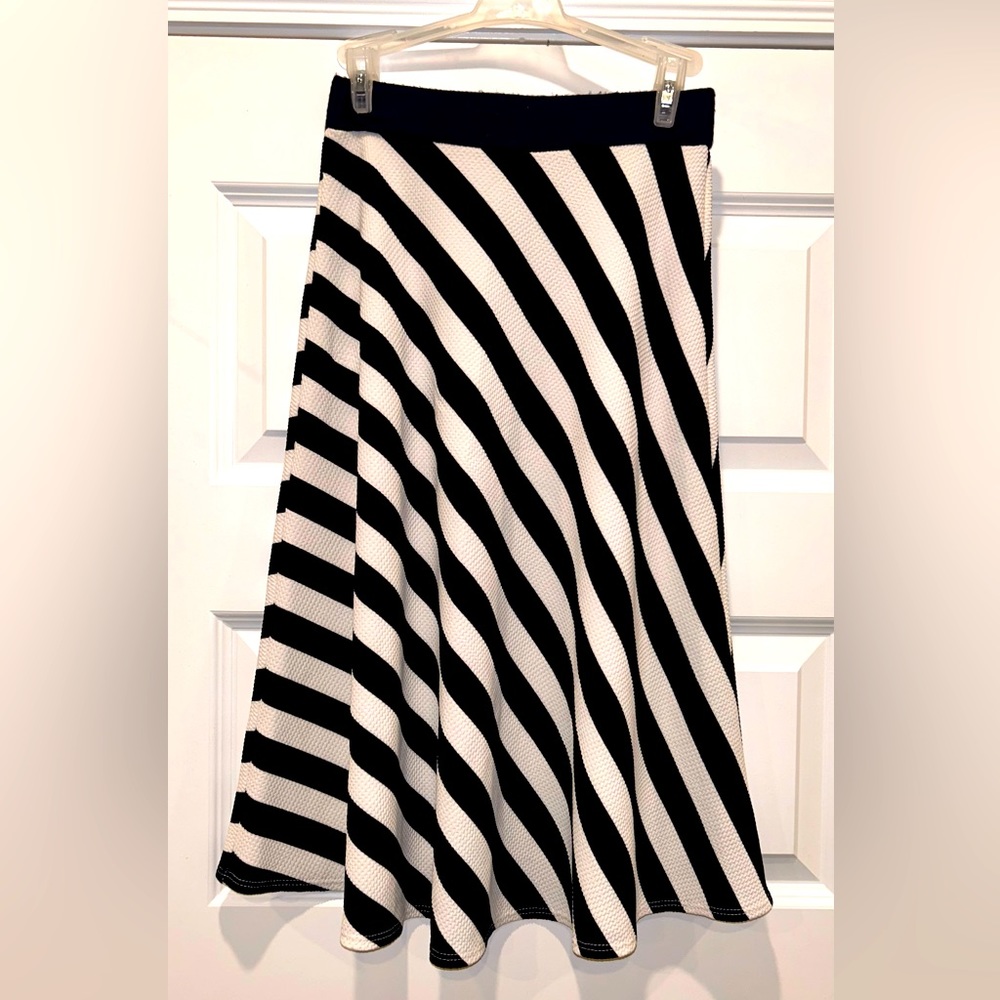 Black and white striped skirt